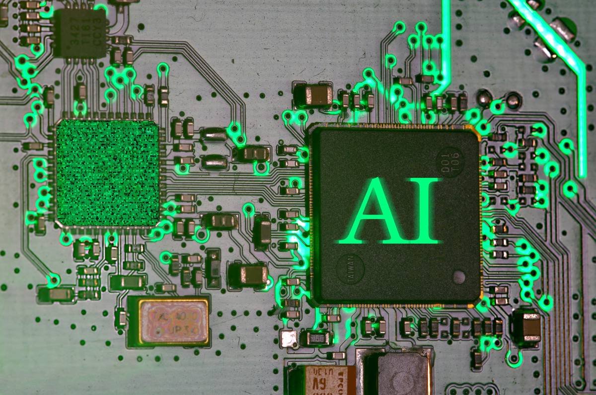 Before: generic stock photo header vs. After: custom AI-generated isometric tech illustration for Pixel Brew newsletter