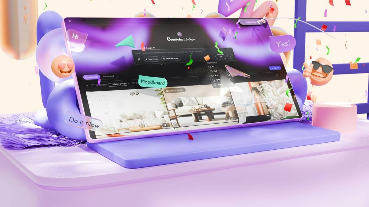 Artist using ai tool for art generation with layered workflow in design software